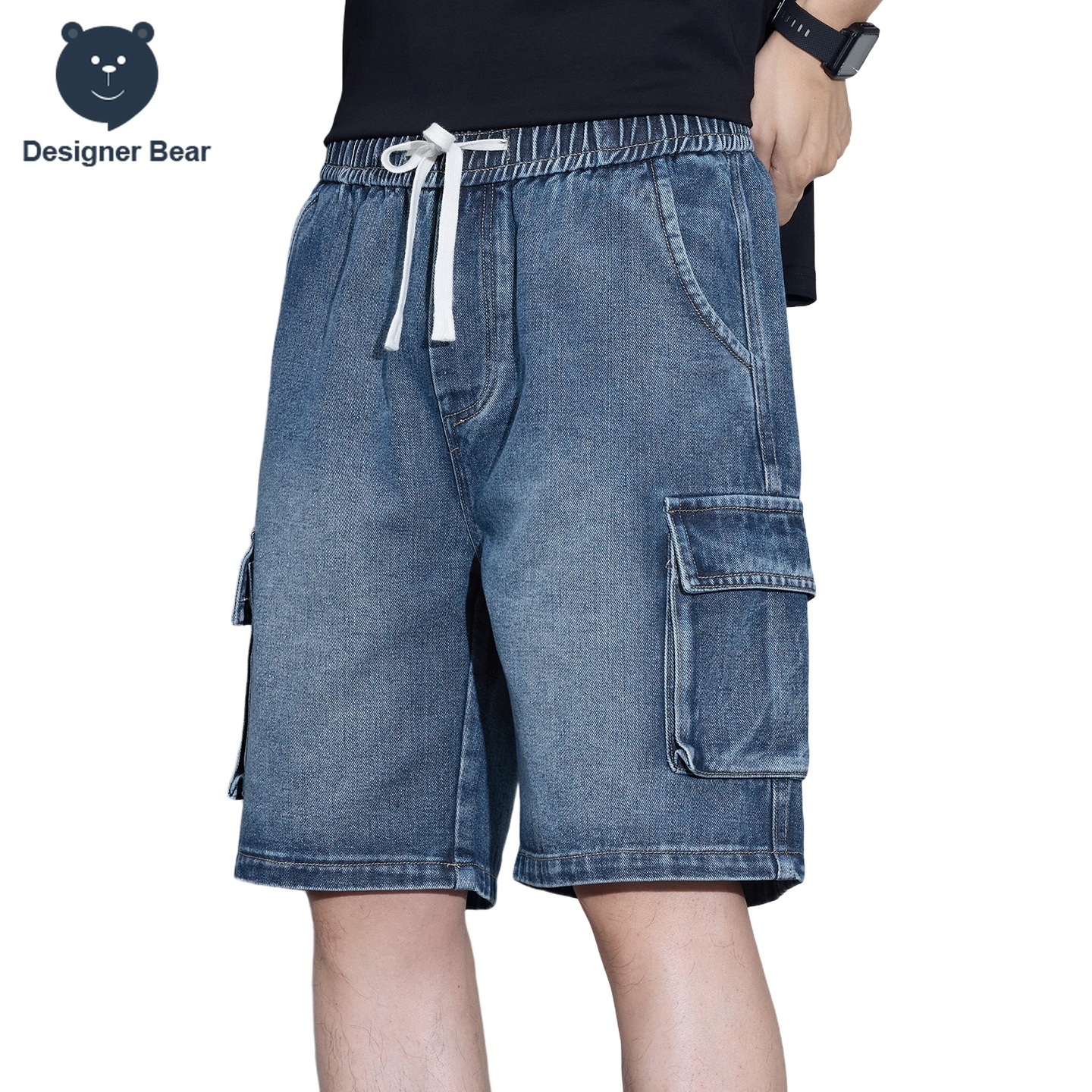Streetwear Brand Pants - Men's Multi-Pocket Cargo Denim Shorts Summer