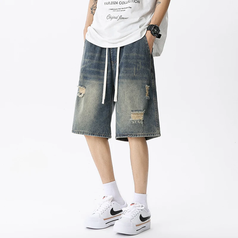Summer Thin Denim Shorts Men's - Streetwear Brand Pants incelemesi ve fiyatı