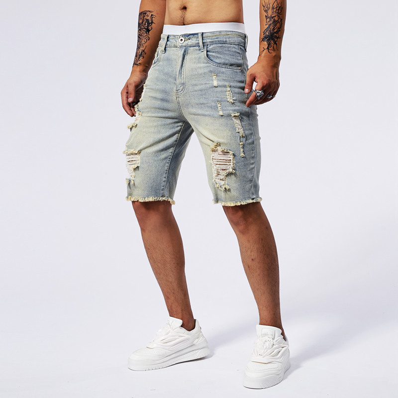 2025 Summer New Men's Ripped D - Streetwear Brand Pants incelemesi ve fiyatı