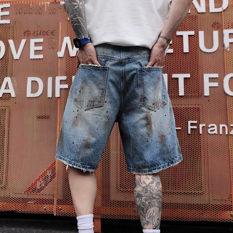 KIDWHXR Men's Denim Short Scon - Streetwear Brand Pants incelemesi ve fiyatı