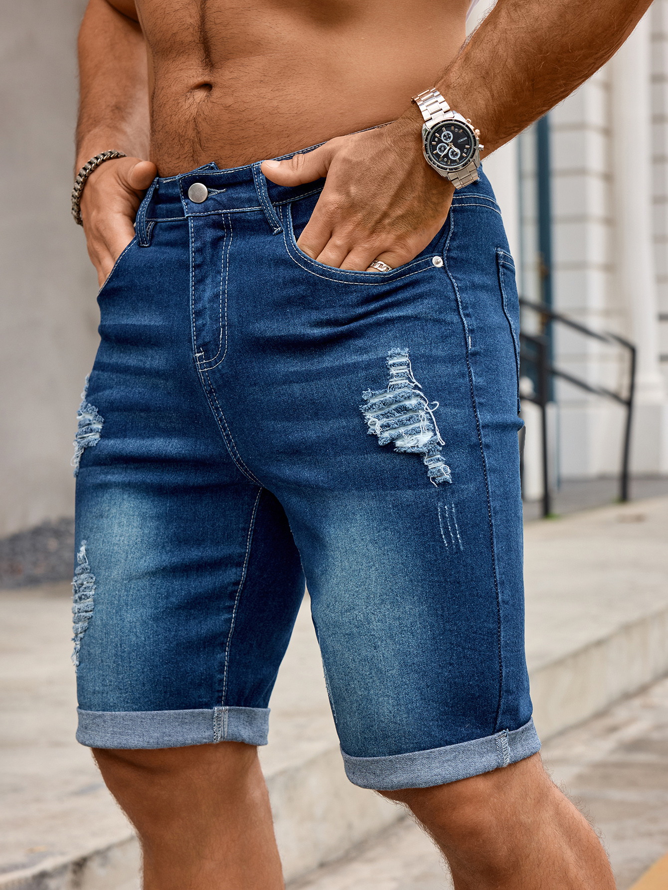 Men Denim Trousers Jeans Short - Streetwear Brand Pants incelemesi ve fiyatı