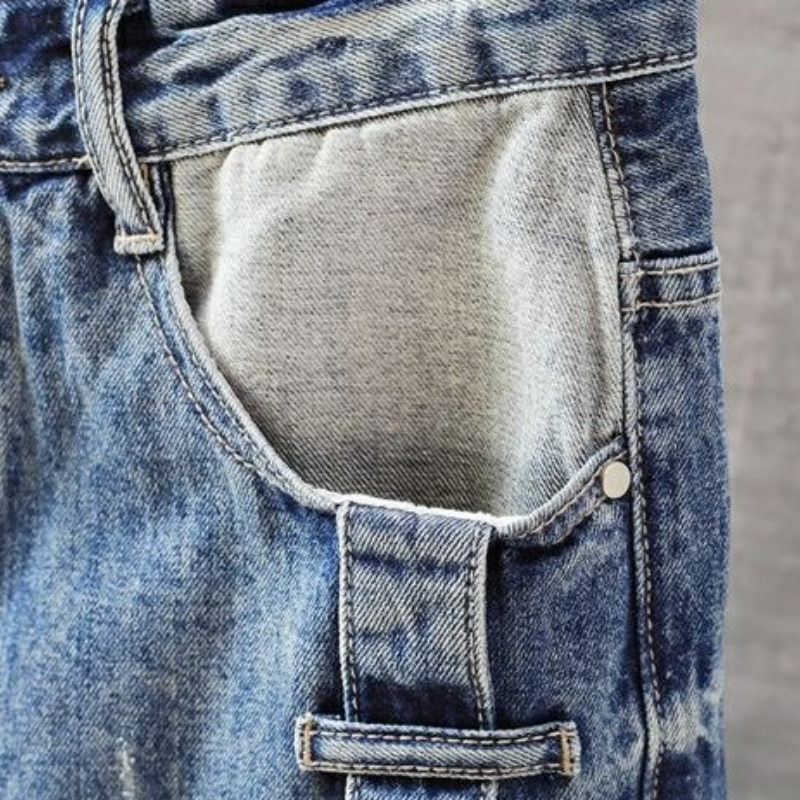 Men's Short Jeans Pants with P - Streetwear Brand Pants incelemesi ve fiyatı