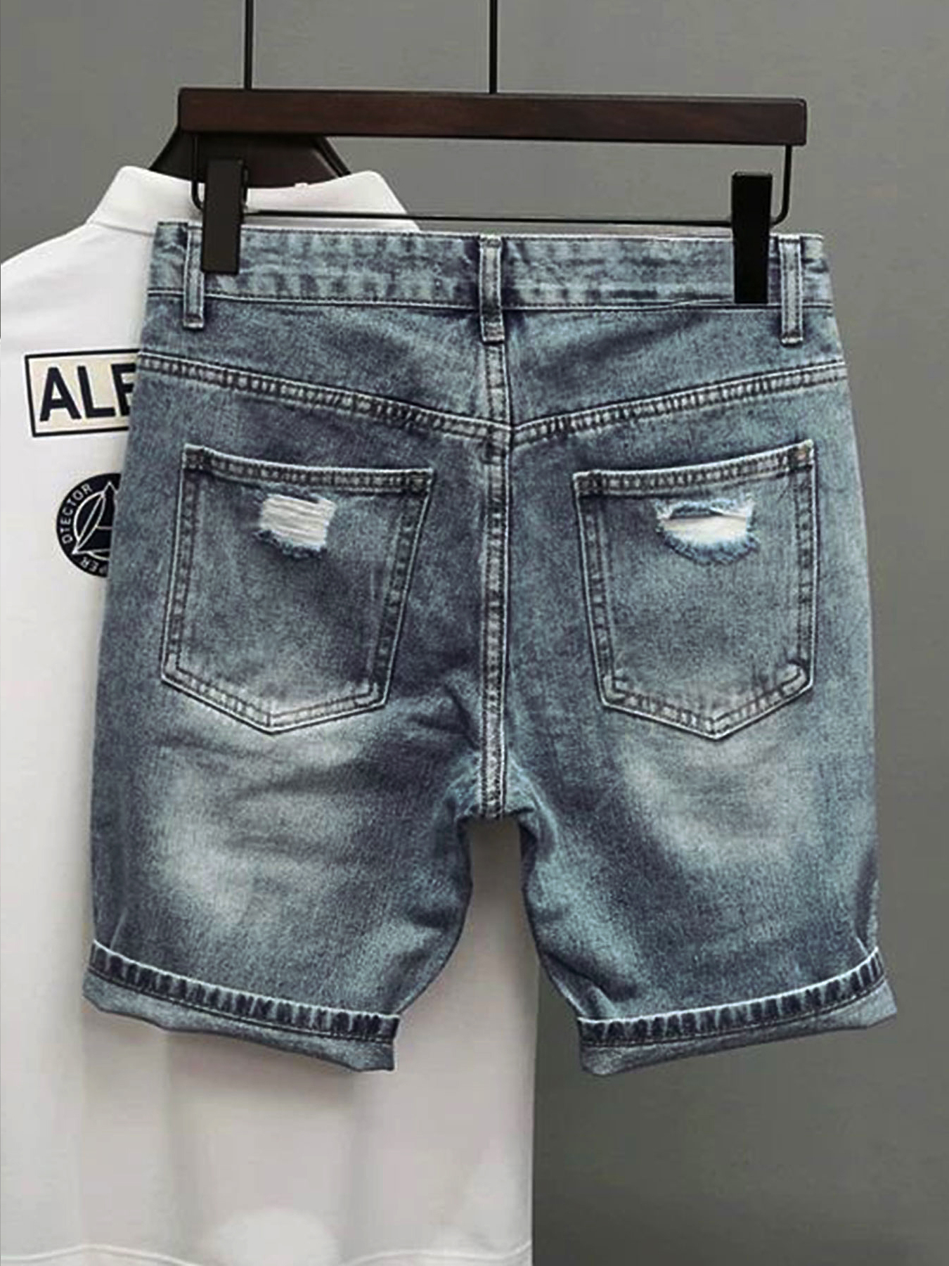 Light Blue Denim Shorts Men's  - Streetwear Brand Pants incelemesi ve fiyatı