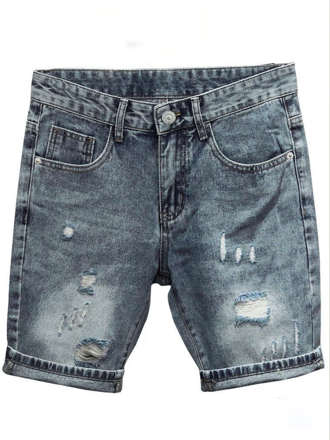 Light Blue Denim Shorts Men's  - Streetwear Brand Pants incelemesi ve fiyatı